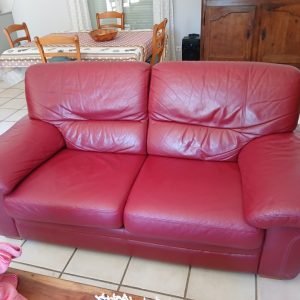 Canapé rénovation en cuir aprés